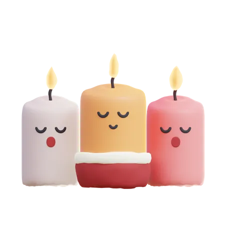 Candles  3D Illustration