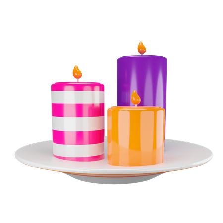 Candles  3D Illustration