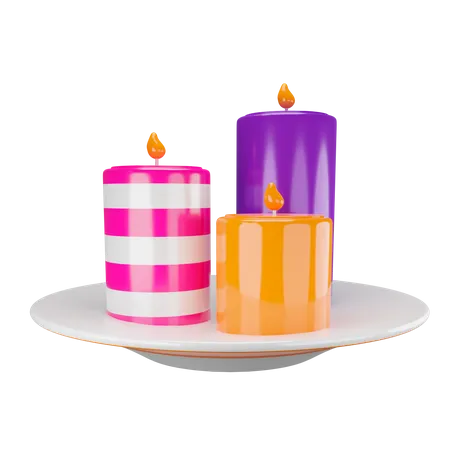 Candles  3D Illustration