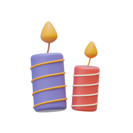 Candles  3D Illustration