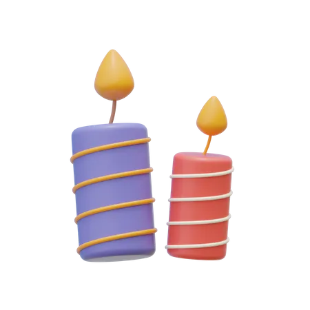 Candles  3D Illustration