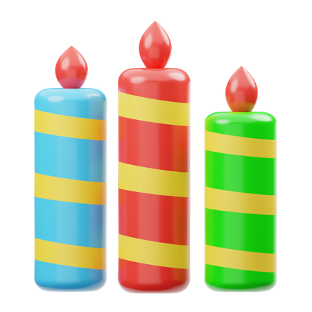 Candles  3D Illustration