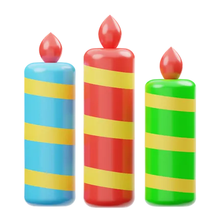 Candles  3D Illustration