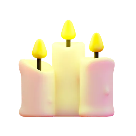 Candles  3D Illustration