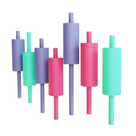 Candlestick bars 3D Illustration