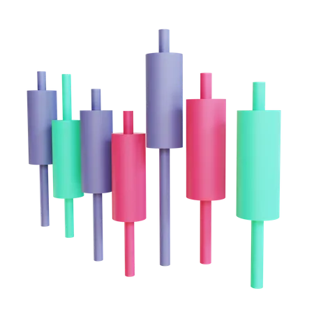 Candlestick bars  3D Illustration