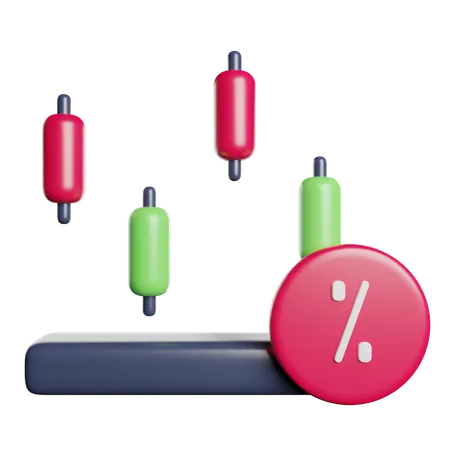 Candlestick Chart Graph 3D Icon