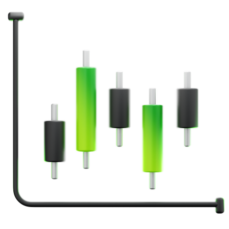 Candlestick Chart  3D Icon