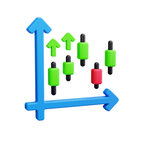 Candlestick Chart  3D Icon