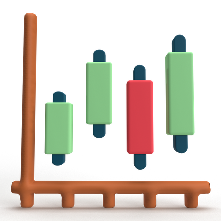 Candlestick Chart  3D Icon