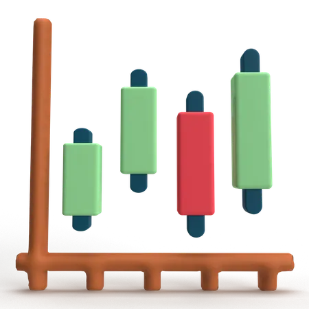 Candlestick Chart  3D Icon