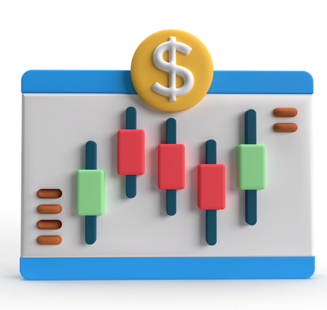 Candlestick Chart  3D Icon