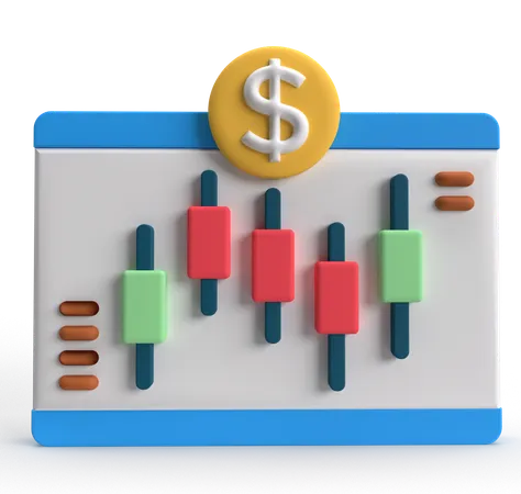 Candlestick Chart  3D Icon