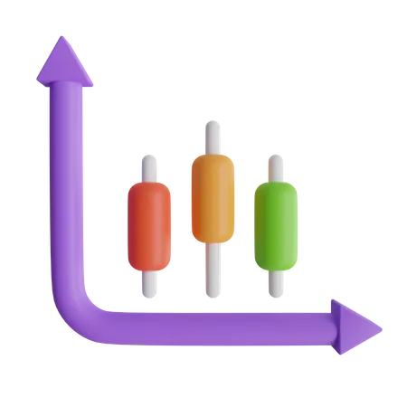 Candlestick Chart  3D Icon