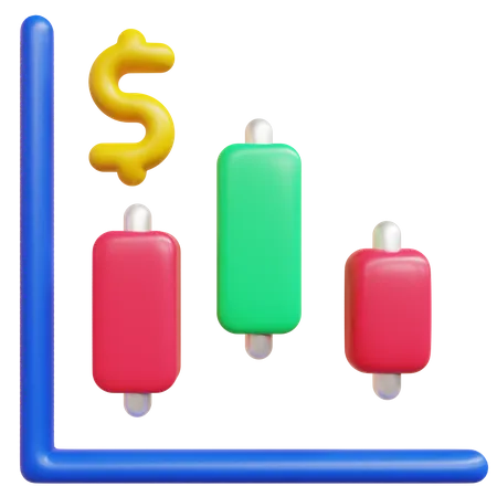 Candlestick Chart  3D Icon