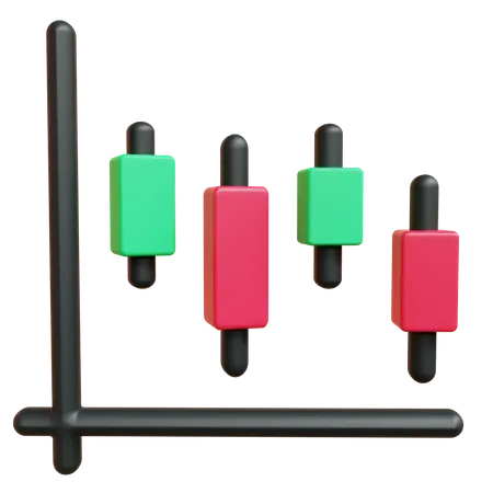 Candlestick Chart  3D Icon