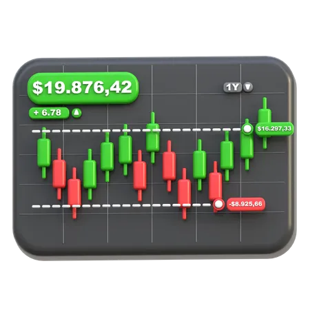 Candlestick Chart  3D Icon