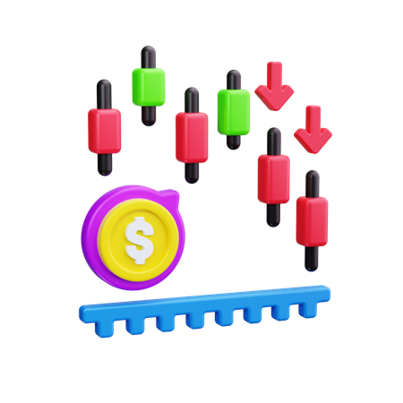 Candlestick Chart  3D Icon