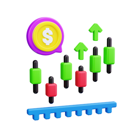 Candlestick Chart  3D Icon