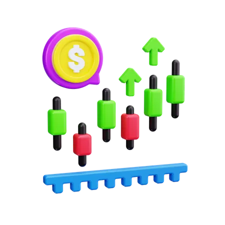 Candlestick Chart  3D Icon