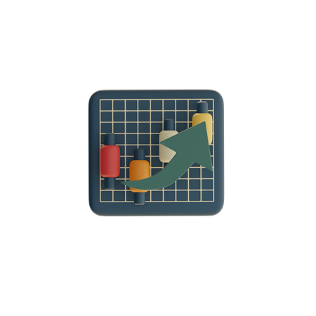 Candlestick Chart  3D Icon