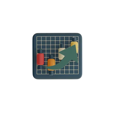 Candlestick Chart  3D Icon