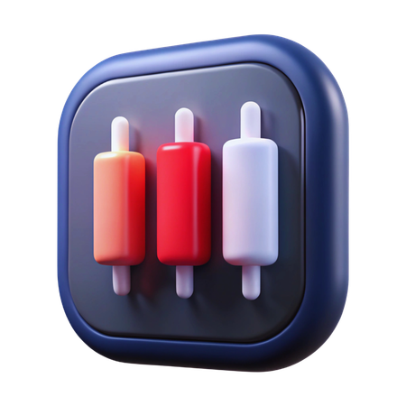 Candlestick Chart  3D Icon