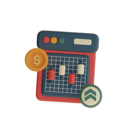 Candlestick Chart  3D Icon