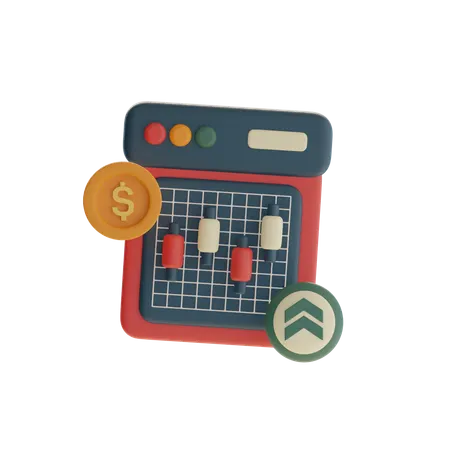 Candlestick Chart  3D Icon
