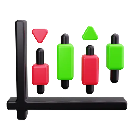 Candlestick Chart  3D Icon