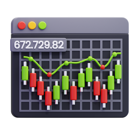 Candlestick Chart  3D Icon