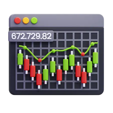 Candlestick Chart  3D Icon