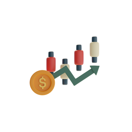 Candlestick Chart  3D Icon