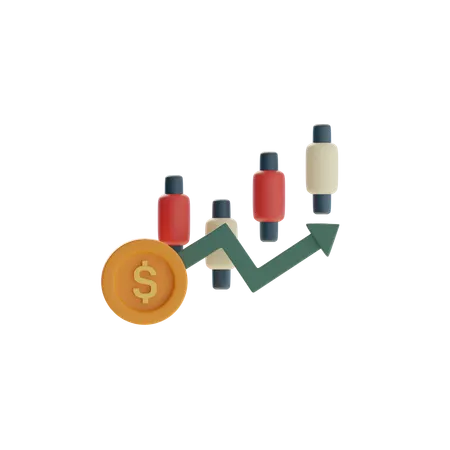 Candlestick Chart  3D Icon