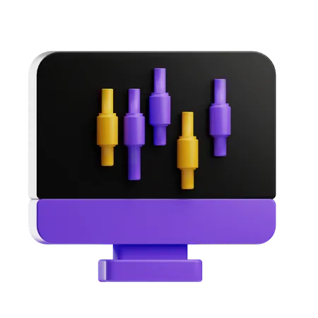 Candlestick Chart  3D Icon