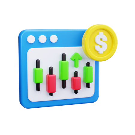 Candlestick Chart  3D Icon