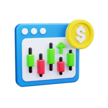 Candlestick Chart  3D Icon