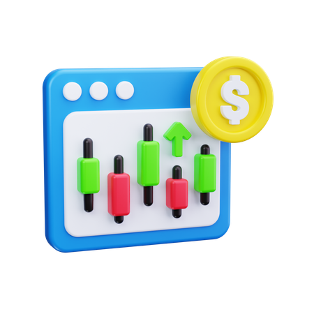 Candlestick Chart  3D Icon
