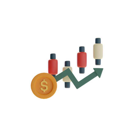 Candlestick Chart  3D Icon