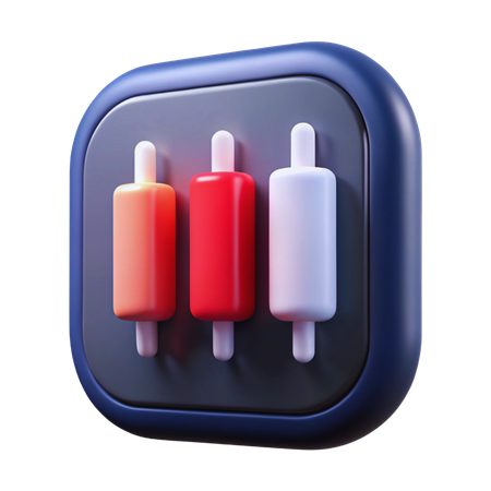 Candlestick Chart  3D Icon