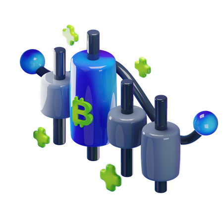 Candlestick chart  3D Icon