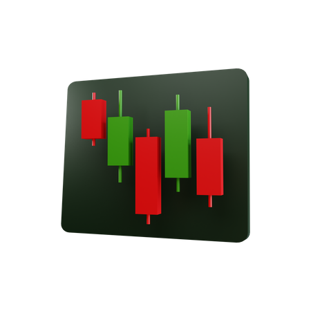 Candlestick chart  3D Illustration