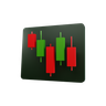 candlestick chart 3d logo