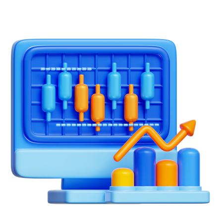 Candlestick Graph  3D Icon