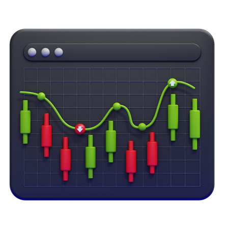 Candlestick Graph  3D Icon