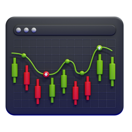 Candlestick Graph  3D Icon