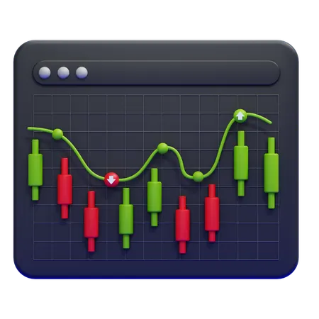 Candlestick Graph  3D Icon
