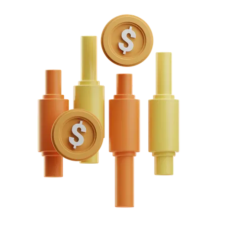 Candlestick Graph  3D Icon