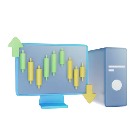 Candlestick Graph  3D Icon