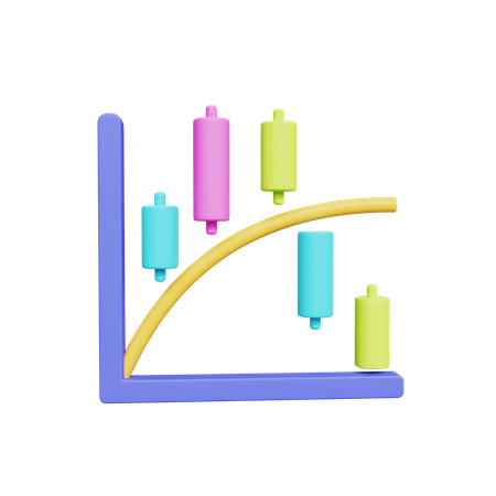 Candlestick Graph  3D Icon